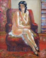Женски акт у црвеној фотељи (1934)